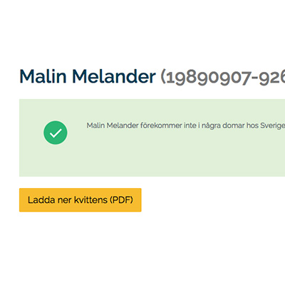 Ladda ner och visa utdrag ur belastningsregistret